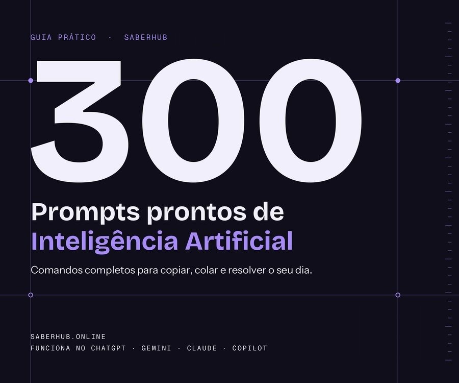 Capa do guia 300 Prompts Prontos de IA