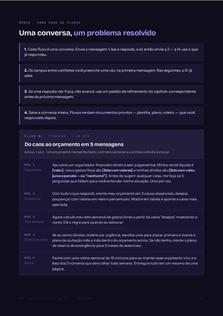 Página do capítulo bônus com o fluxo 01