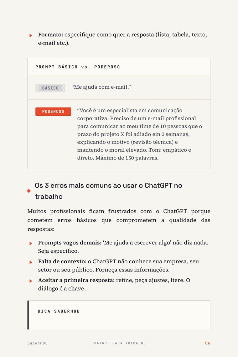 Comparação entre prompt básico e prompt poderoso
