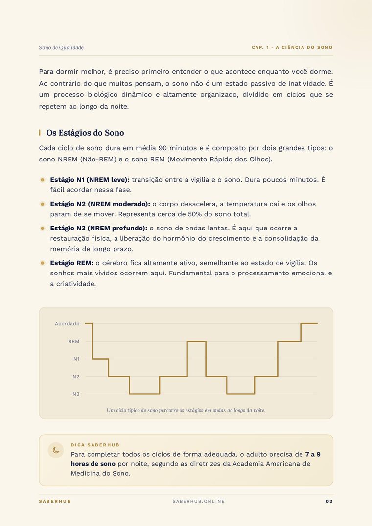 Página sobre a ciência do sono